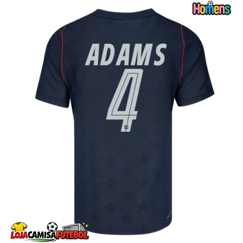 Camisa de Futebol Estados Unidos Tyler Adams #4 Equipamento Secundário Mundo 2026 Manga Curta